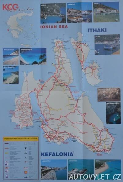Mapa ostrova Kefalonia