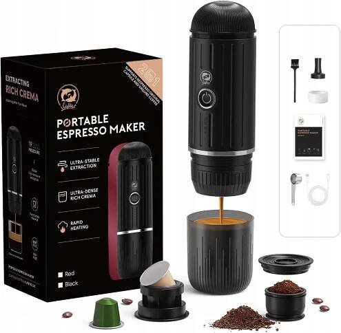 Mini kávovar na mletou kávu a kapsle Bezdrátový cestovní kemp za 1583.00CZK - Allegro