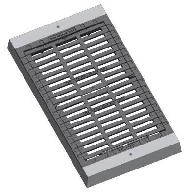 Mříž litinová C250 pro Horskou vpusť 600x1200 rovná, rám BEGU v=120mm - poklopakanal.cz