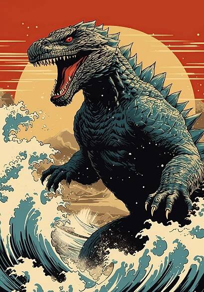 Ilustrace Godzilla Japan