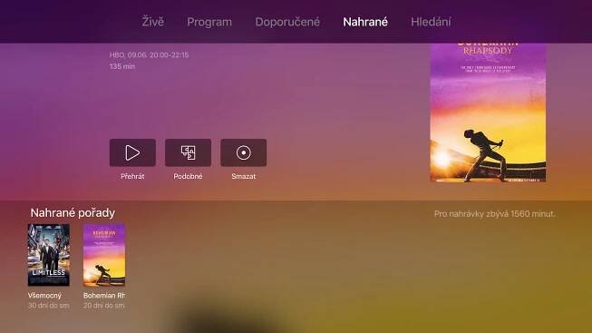 DIGI pro Apple TV sekce nahrane