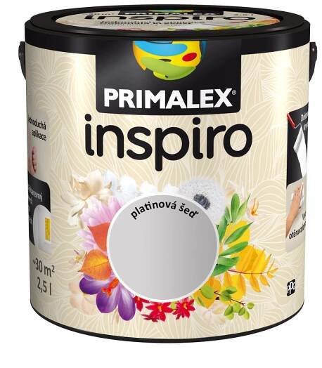 Primalex Farebný vnútorný maliarsky náter Inspiro platinová sivá 2,5 l