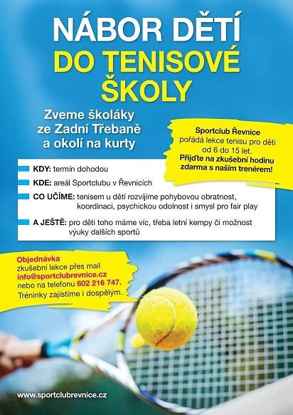 Hodiny tenisu – Základní škola a Mateřská škola Zadní Třebaň