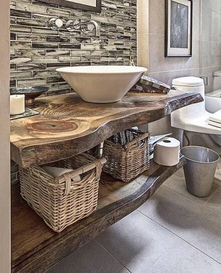 Pin by carolyn watkins on Bathroom Decor | Rustic bathroom designs, Rustic bathroom vanities, Farmhouse bathroom vanity