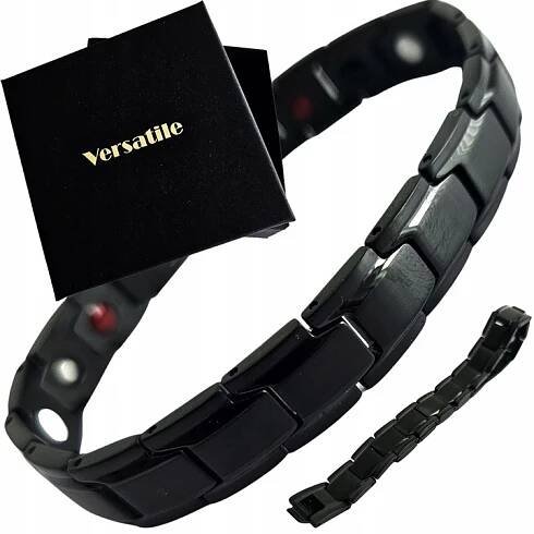 Pánský magnetický náramek zdravotní ČERNÝ 22 cm Dárek Versatile