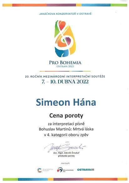 GRATULACE K ÚSPĚCHU V SOUTĚŽI - Konzervatoř Evangelické akademie