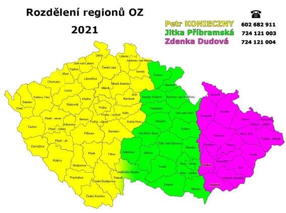 Rozdělení regionů