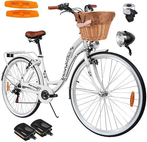 MalTrack Citybike Dreamer 6-rychlostní bílé 28" městské kolo + košík