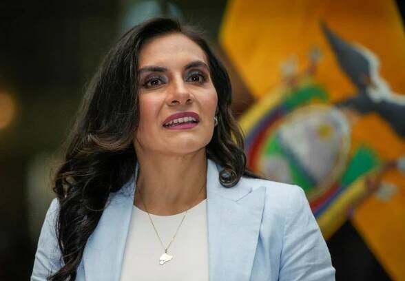 Ecuador's Vice President Veronica Abad holds press conference amid spat with President Daniel Noboa, in Quito