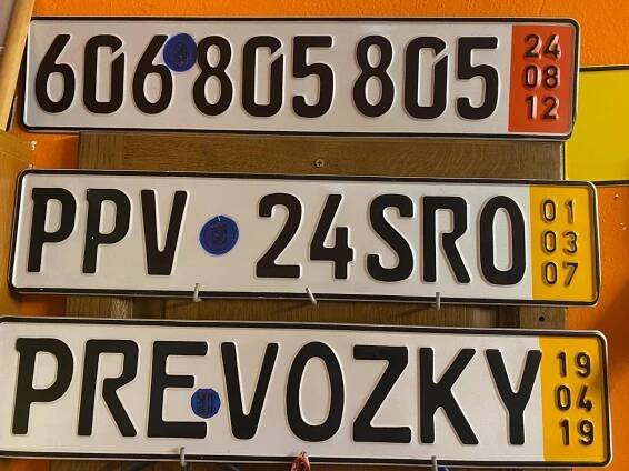 Převozní SPZ, registrační značky, převozky