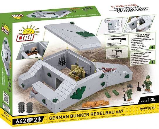 Cobi 3136 II WW Německý bunkr Regelbau 667, 1:35, 642 k, 2 f | Legenio - Specialista na stavebnice LEGO® a geniální zábavu