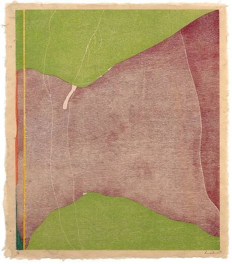 Thumbnail - Helen Frankenthaler, Savage Breeze, 1974. 8-color woodcut from 8 woodblocks on handmade paper, 31 ½ × 27 inches (80 × 68.6 cm), Williams College Museum of Art, Massachusetts © 2018 Helen Frankenthaler Foundation, Inc./Artists Rights Society (ARS), New York/Universal Limited Art Editions (ULAE), West Islip, LI, New York