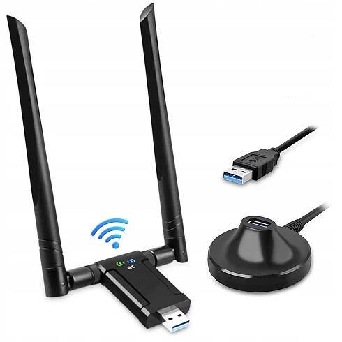 AC1200 ADAPTÉR SÍŤOVÁ KARTA WiFi Wi-Fi NA USB S ANTÉNAMI 1200Mbps 5GHz