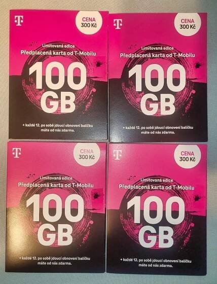 T-Mobile 100GB SIM - předplacená datová karta - nová (jako datamánie) - Mobily a chytrá elektronika