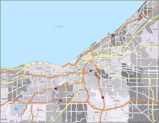 Cleveland Zip Code Map