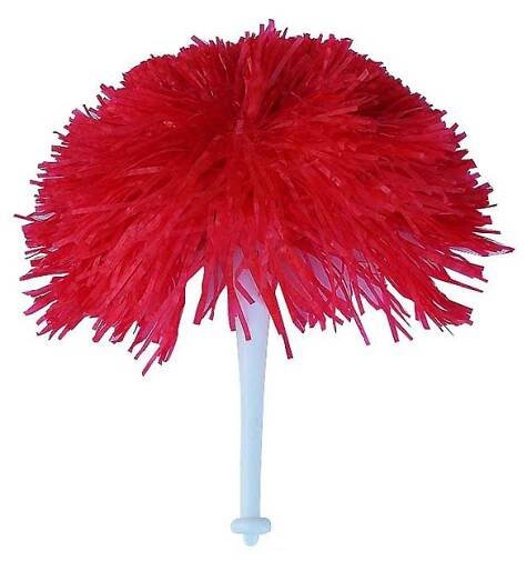 POMPONY: GO-GO POMPON S HŮLKOU ČERVENÝ