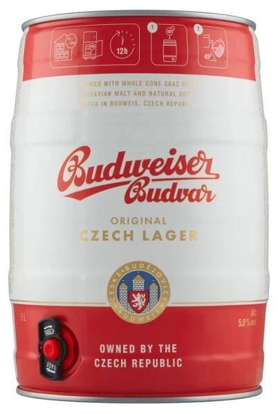 BUDWEISER BUDVAR 12 světlý ležák 5l SOUDEK dárkové