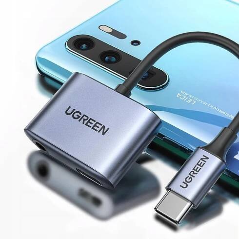 Ugreen adaptér audio adaptér USB Typ C - USB Typ C PD Q mini jack 3,5 Značka Ugreen