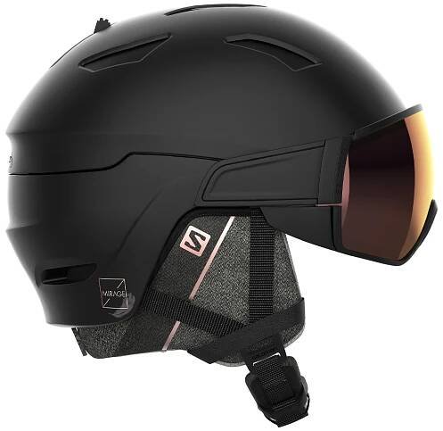 Dámska lyžiarska helma so štítom Salomon Mirage Sigma Black/Pink Gold | SKIMAX.SK | E-SHOP | luxusné lyže a oblečenie svetových