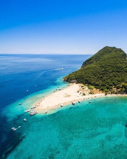 Korytnačí ostrov Marathonisi, Zakynthos, Grécko