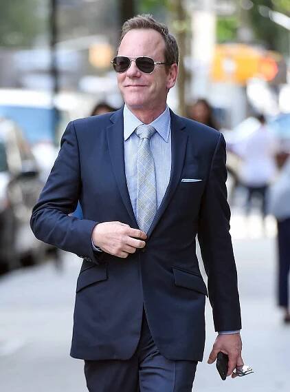 EXCLUSIVE: Kiefer Sutherland seen out in Manhattan on SEPTEMBER 26, 2017 in New York City, New York