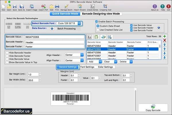 Create Barcode Label