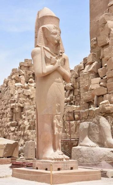 Statue of Ramesses II in Karnak Temple in Luxor Egypt
