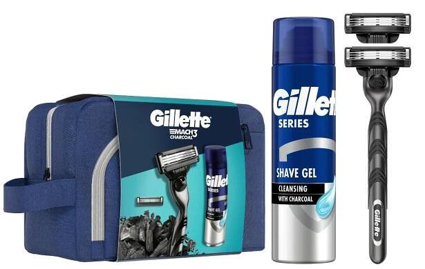 Gillette Mach3 Charcoal dárková sada v tašce