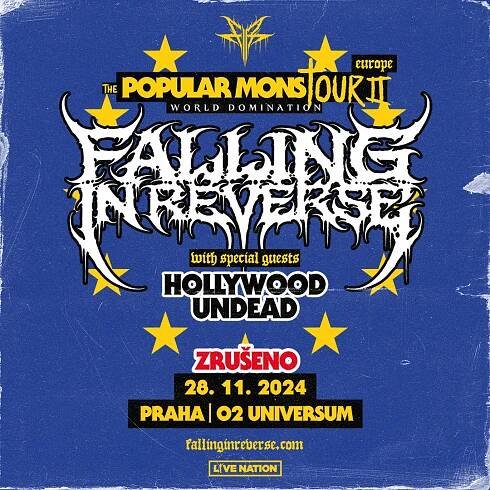 Koncert Falling in Reverse je bohužel pro nemoc zpěváka zrušen. – O2 universum