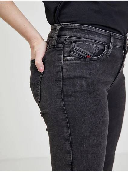 Diesel Tmavě šedé dámské slim fit džíny Diesel