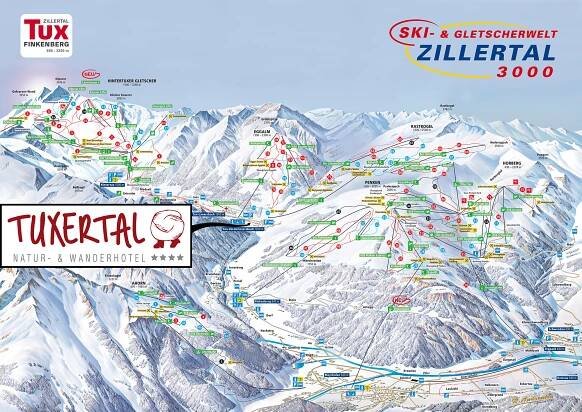 Pistenplan Ski & Gletscherwelt Zillertal 3000