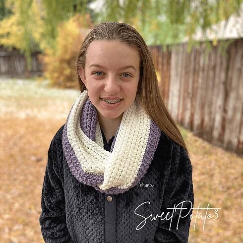 2-1024x1024 Knotted Half Double Crochet Cowl Free Tutorial
