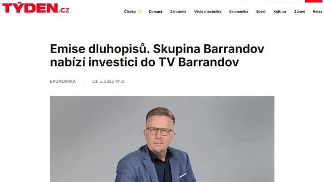 David Nippert pro Týden.cz o emisi dluhopisů S-24 finance RESTART TV BARRANDOV