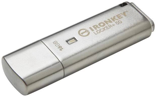 Kingston IronKey Locker+ 50/256GB/USB 3.1/USB-A/Stříbrná