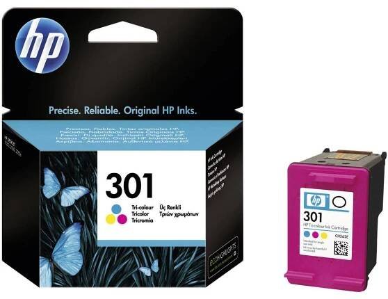 HP 301 Ink originál azurová, purppurová, žlutá CH562EE Inkousty