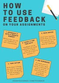 summary infographic on how to use feedback on assignments
