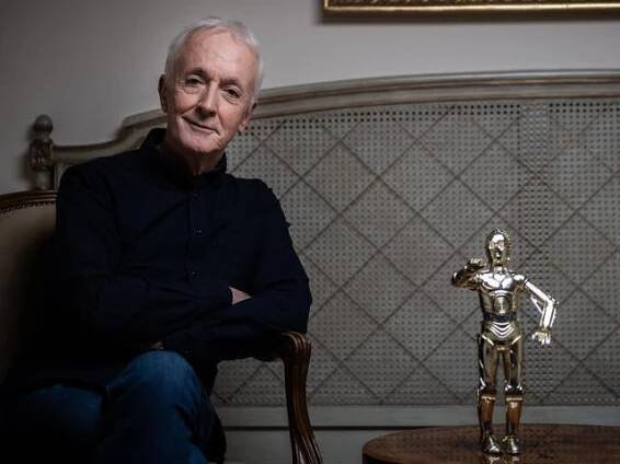 The British actor with a model of his character in Paris last month