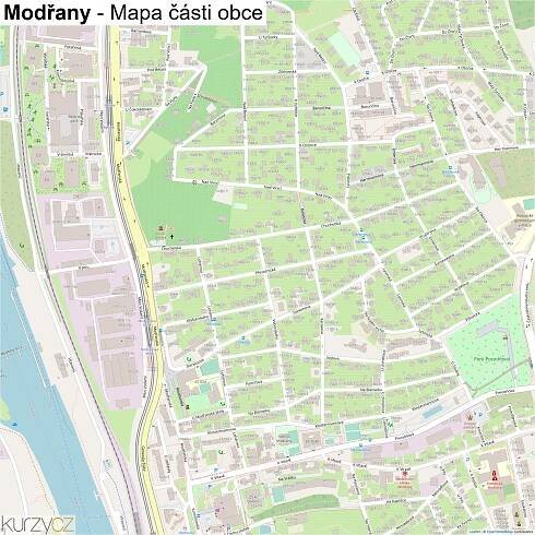 Modřany - mapy | Kurzy.cz