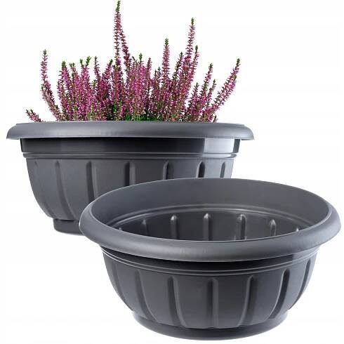 KVĚTINÁČ OBAL MISKA HŘBITOV HROB KVĚTINY PLASTOVÝ HŘBITOVNÍ 26 cm 2 ks