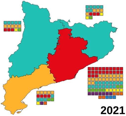 Sitzverteilung in den vier Provinzen
