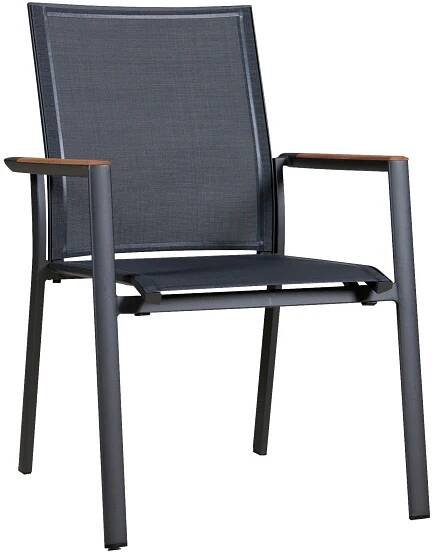 STAPELSESSEL in Holz, Metall, Textil Graphitfarben, Grau, Teakfarben  - Graphitfarben/Grau, Design, Holz/Textil (62/91/69cm) - Zebra 