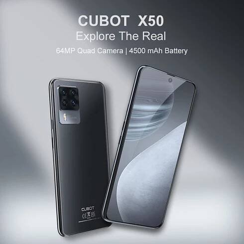 Cubot Smartphone X50 8GB RAM 128GB 256GB ROM 64MP Quad Camera 6,67" FHD+ obrazovka 32MP Selfie NFC Global 4G LTE 128GB ROM Mobilní telefon 4500mAh OTG