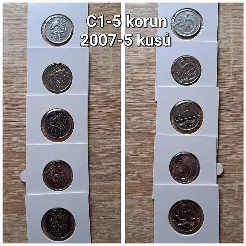 5 × 5 korun 2007 vzácnější ročník  - Numismatika
