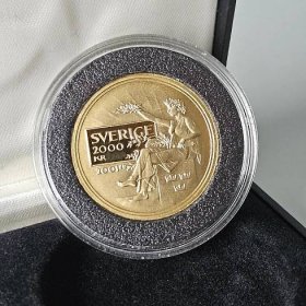 Pamětní 2000 kronor 2001 - 12g zlato 900/1000 - Nobelova cena Švédsko - Numismatika