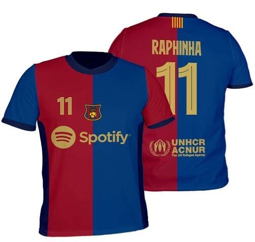 TRIČKO RAPHINHA BARCELONA PRO DĚTI FOTBALOVÉ sportovní TRIČKO