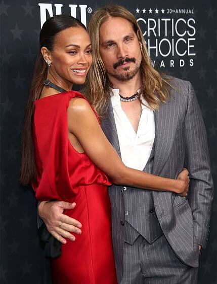 Zoe Saldana and Marco Perego-Saldaña at the 30th Annual Critics Choice Awards, Arrivals, Los Angeles, California, USA - 07 Feb 2025