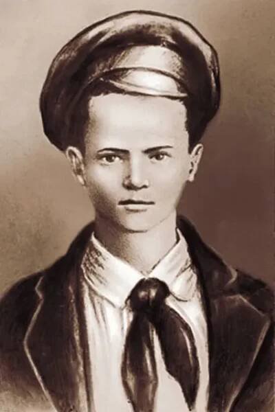 Propagandisticky vylepšený portrét Pavky Morozovova.