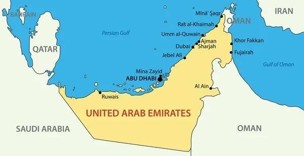 Spojené arabské emiráty - vektorové mapy — Ilustrace