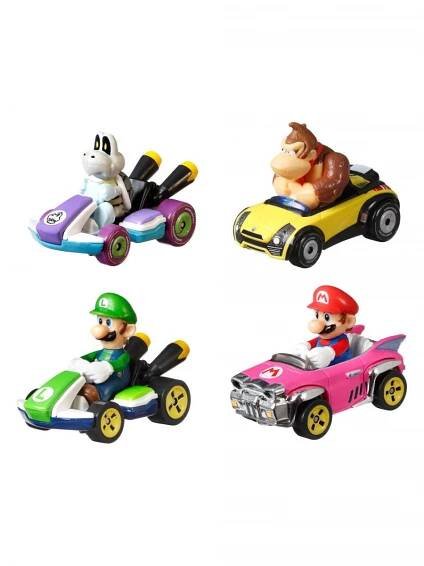 Figurka Mario Kart - 4-Pack Mario, Luigi, Donkey Kong, Dry Bones (Hot Wheels)