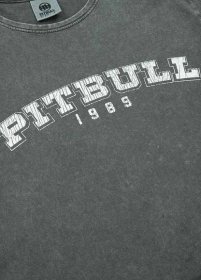 PitBull West Coast Pánské tričko Pitbull s krátkým rukávem a velkým potiskem Pit bull West Coast na přední i zadní straně Denim Washed Born In 1989